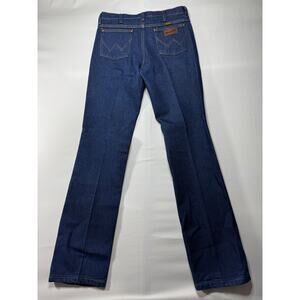 Wrangler 36MWZ Men's Slim Fit Straight Leg Blue Denim Jeans - Size 32x35